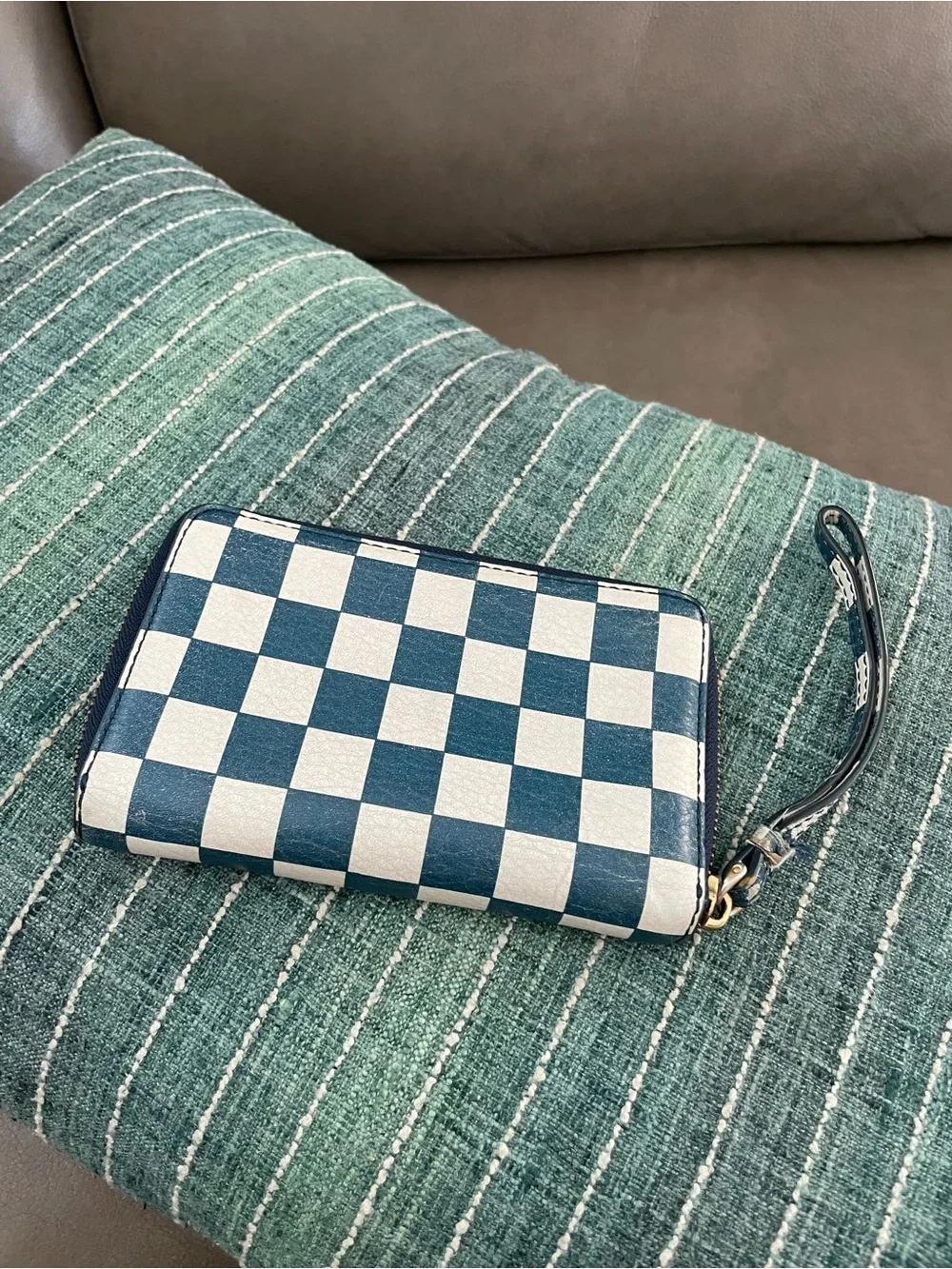 Marc by Marc Jacobs Navy and White Checker Wristlet Phone Case